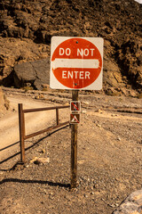 Do Not Enter Sign At The End of Titus Canyon In Death Valley