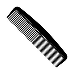 Black comb icon isolated on white, vector illustration