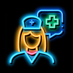 medical nurse neon light sign vector. Glowing bright icon medical nurse sign. transparent symbol illustration