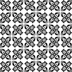 floral seamless pattern background.Geometric ornament for wallpapers and backgrounds. Black and white pattern. 