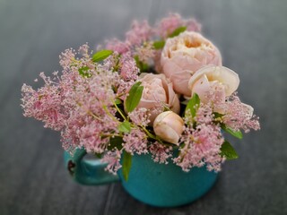 pink flowers in a vase