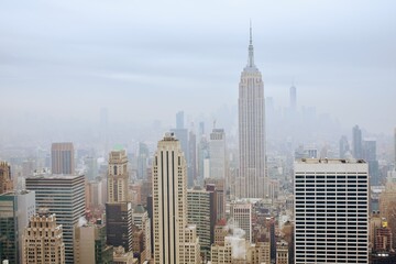 Fototapeta na wymiar Fog in New York City, United States of America