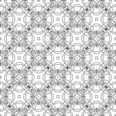  floral pattern background.Geometric ornament for wallpapers and backgrounds. Black and white pattern. 