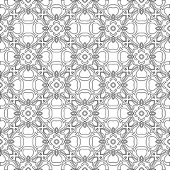  floral pattern background.Geometric ornament for wallpapers and backgrounds. Black and white pattern. 