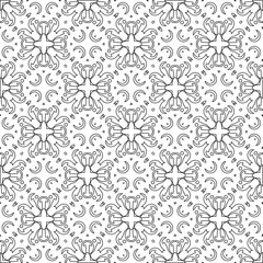 Fotobehang  floral pattern background.Geometric ornament for wallpapers and backgrounds. Black and white pattern.  © t2k4