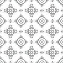  floral pattern background.Geometric ornament for wallpapers and backgrounds. Black and white pattern. 