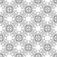  floral pattern background.Geometric ornament for wallpapers and backgrounds. Black and white pattern. 