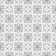  floral pattern background.Geometric ornament for wallpapers and backgrounds. Black and white pattern. 