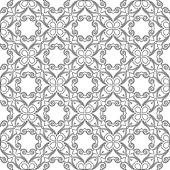  floral pattern background.Geometric ornament for wallpapers and backgrounds. Black and white pattern. 