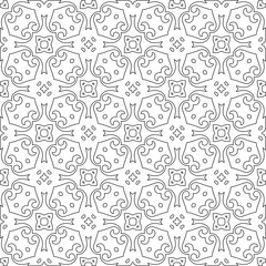  floral pattern background.Geometric ornament for wallpapers and backgrounds. Black and white pattern. 