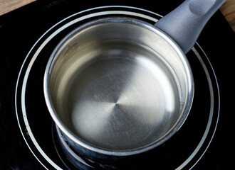 kettle of water on electric induction hob