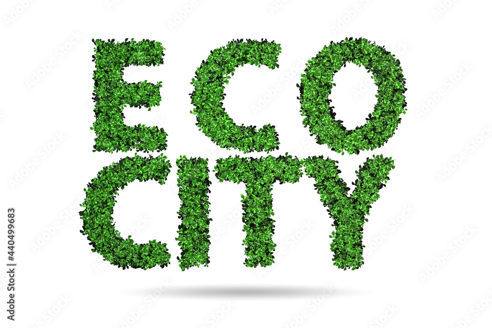 Wall mural eco city in ecology concept