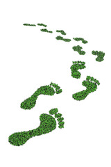 Ecology concept with green footprint - 3d rendering