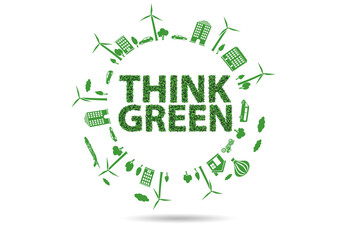 Think green ecological concept - 3d rendering