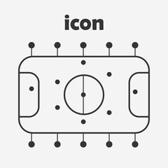 Table soccer icon. Competitive bar, pub game. Miniature football table vector isolated illustration