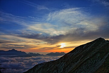 Mt.Karamatsu 秋の唐松岳からの夕景