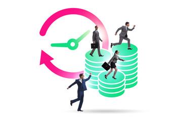 Fototapeta premium Time is money concept with business people