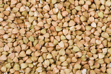  Close-up of raw buckwheat background.