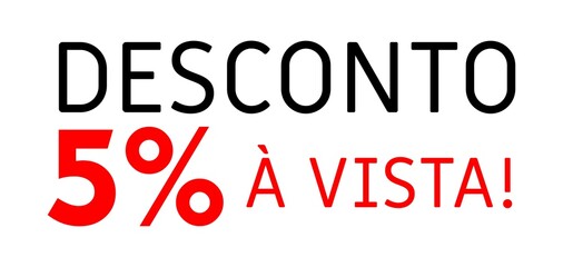 Rectangle with message Discount 5% in cash