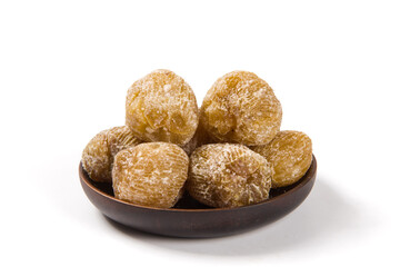 dry Candied dates isolated on white background