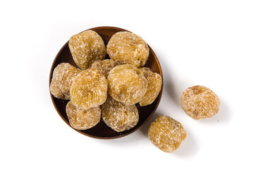 dry Candied dates isolated on white background