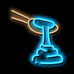 spoon of mayonnaise neon light sign vector. Glowing bright icon spoon of mayonnaise sign. transparent symbol illustration