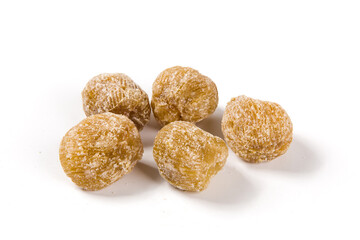 dry Candied dates isolated on white background