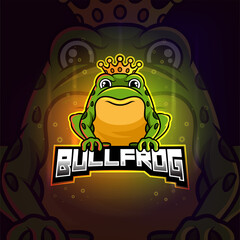 The bullfrog mascot esport logo design - obrazy, fototapety, plakaty