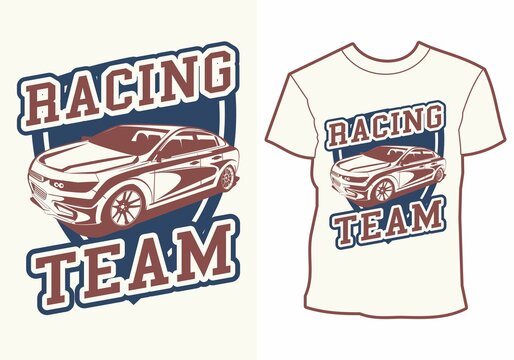 car racing team,,car t shirt design