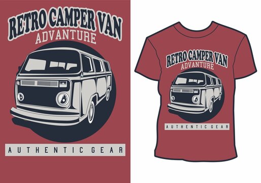 Retro Camper Van Advanture,,car T Shirt Design