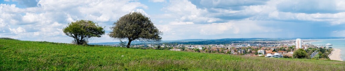 Fototapeta na wymiar Green Panorama of countryside in England