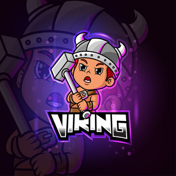 The viking mascot esport logo design