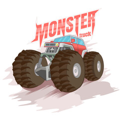 the big red monster truck vector © inferno_studio3