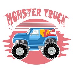 Monster truck with red background vector © inferno_studio3