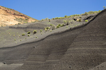 sedimentos volcánicos en Malargue, Mendoza