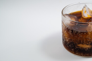 Cola in a cup with ice