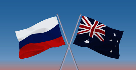 ロシアとオーストラリアの旗