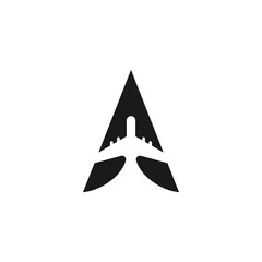 Fototapeta premium Airplane logo letter A