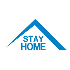 Stay at home ,work from home text under house roof , COVID 19 or coronavirus protection Self isolation appeal as sign or symbol. Virus prevention concept