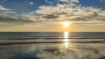 Evening sun and ocean at Cable Beach North, Broome, Western Australia