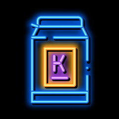 can of kefir neon light sign vector. Glowing bright icon can of kefir sign. transparent symbol illustration