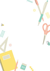 simple frame of stationery and geometric