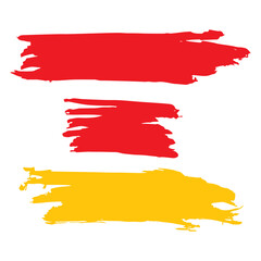 Yellow Watercolor Isolated. Red Brushstroke Collection. Brushes Splatter. Ink Japanese. Paintbrush Frame. Paint Splatter. Grungy Graffiti. Art Frame. Set Distress.