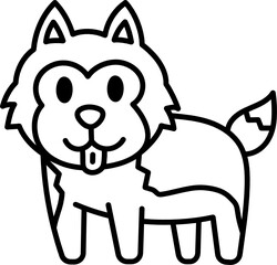 siberian husky doodle icon