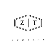 initial ZT logo design vector