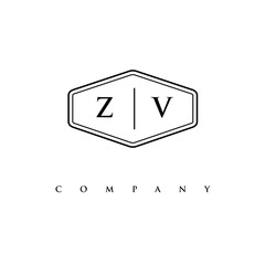 initial ZV logo design vector