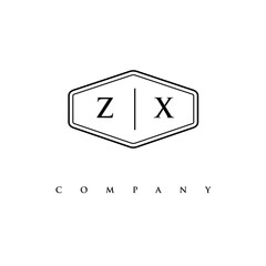 initial ZX logo design vector