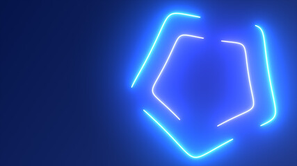 Neon loop pentagon shape background