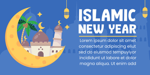 flat islamic new year illustration