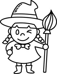 witch gloves doodle icon
